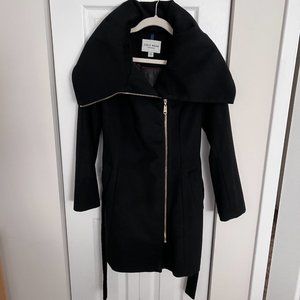 Cole Haan Black Wool Pea Coat w/ Cape (US 4)
